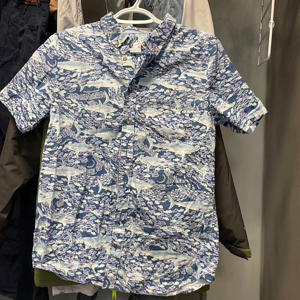 Vineyard Vines Boys shark button up shirt